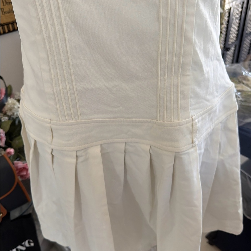 White Womans Pleated Sundress wild fable - Picture 8 of 15